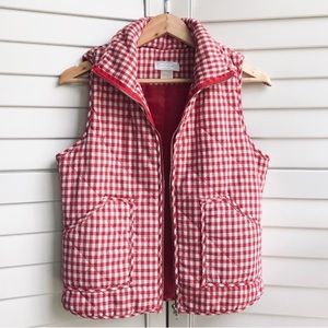 Boutique Red And White Checkered Small Thick Vest